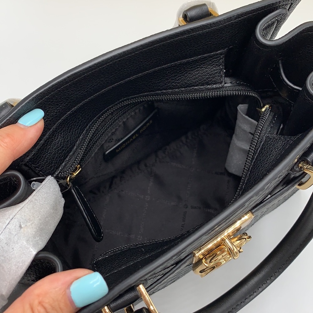 Michael Kors Hamilton Small Satchel Shoulder Crossbody Bag Black Multi N… - Picture 11 of 15